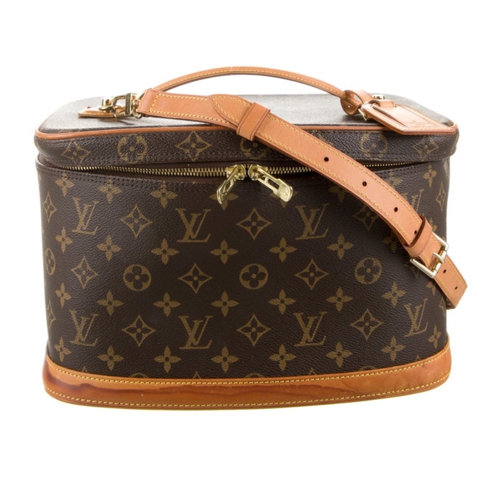 Vintage Louis Vuitton Monogram Nice Vanity cosmetic case with shoulder strap.